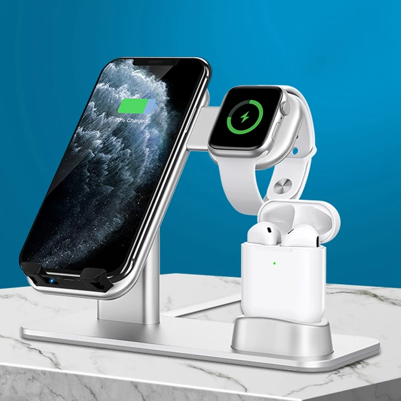 Полный-3 в 1 Подставка для зарядки совместим с наручных часов IWatch серии 5/4/3/2/1 и IPhone 11/Xs/X Max/XR/IPhone X/8/8 Plus/7/7 Plus/6 S/6 S Plus
