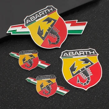

3D Metal Car Sticker Chrome Abarth logo Emblem Badge Decal For Fiat Viaggio Abarth Punto 124 125 500 Car Styling Accessories