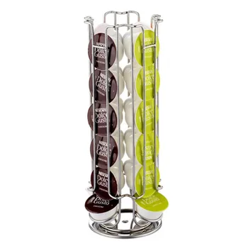 

18pcs Dolce Gusto Capsule Metal Coffee Pod Holder Iron Chrome Plating Stand Coffee Capsule Storage Rack