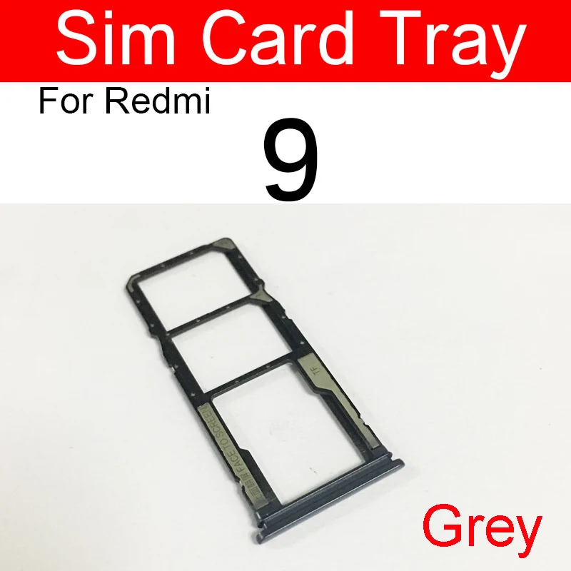 Sim Card Tray For Xiaomi Redmi 9 9A 9C 9T SIM Card Slot Sim Reader Holder For Redmi RedRice 9 9a 9c 9t Replacement Parts sim card tray holder