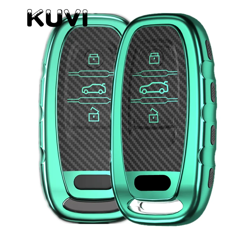 

Car TPU Auto Protection Key Covers Car Styling Case For Audi A6L A4L Q5 A3 A4 B6 B7 B8 Smart Carbon Fiber Grain Shell Accessorie