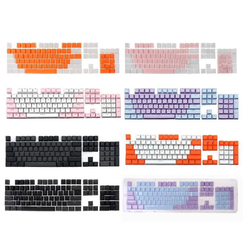 Полупрозрачный двойной выстрел PBT 104 KeyCaps с подсветкой для вишни клавиатура MX