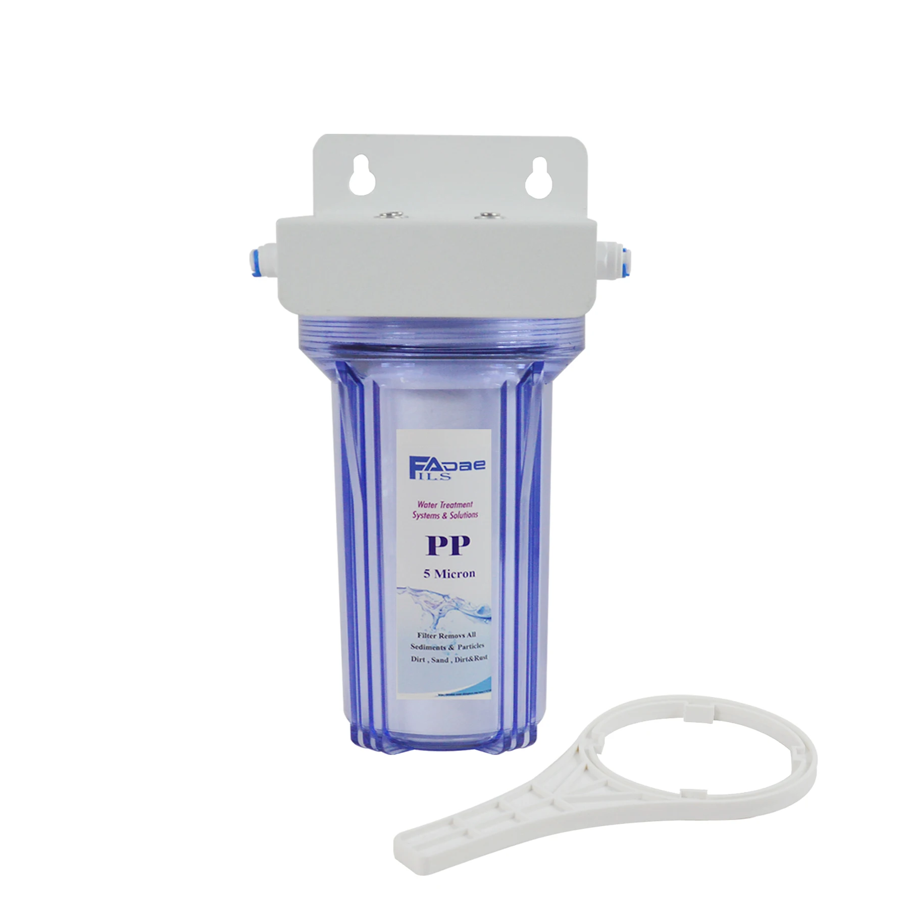 

Transparent 5-Inch Under Sink Single Stage Polypropylene Home Water Filtration System with 5" PP Sediment Filter 5 microns