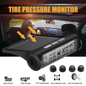 

Smart Tyre Pressure Monitoring System Wireless USB Real-Time Display Anti-Explosion Car TPMS Universal Solar Power Auto TPMS