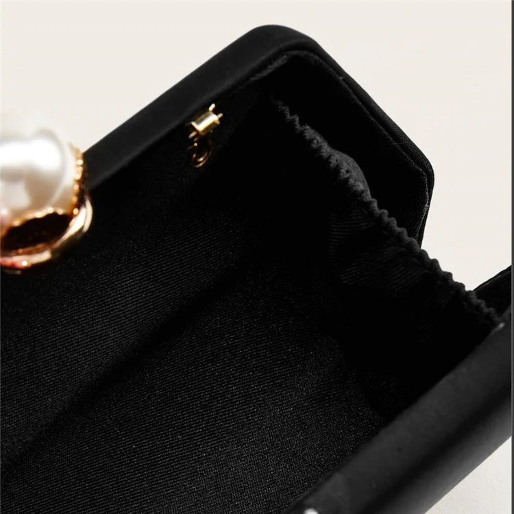 Pearl Irregular Evening Chain Bag Satin Silk Hard Case Box Clutch Bridal Purse Handbag Shoulder Bag Wedding Prom Party