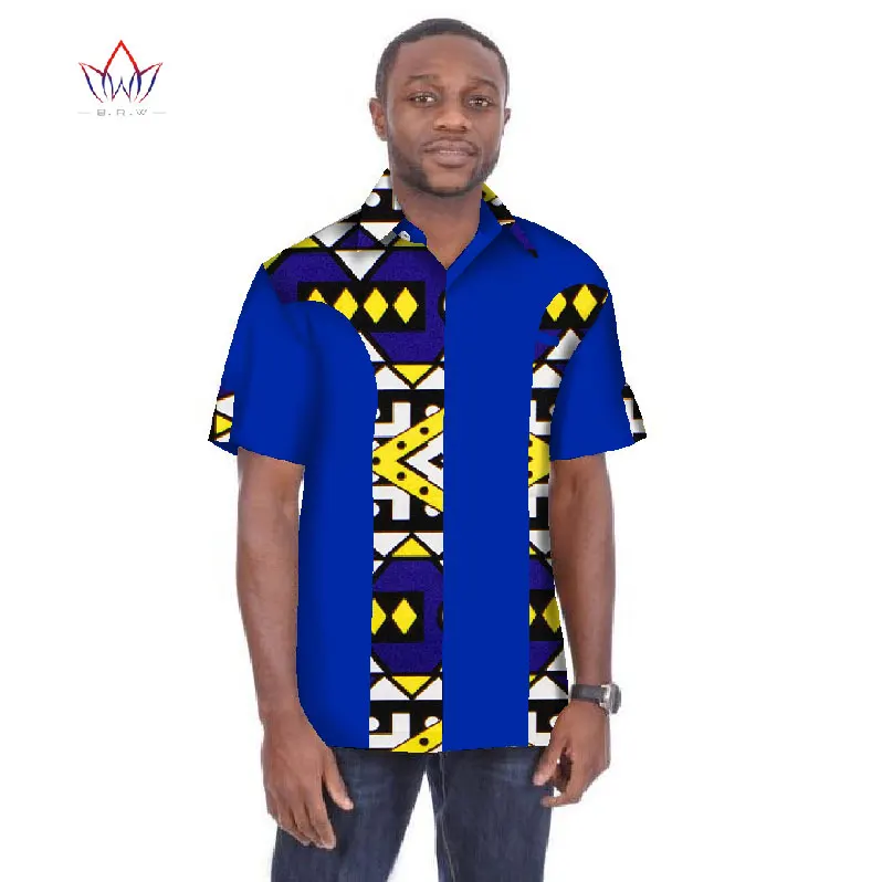 Традиционная Мужская африканская одежда мужские рубашки с коротким рукавом Дашики Мужская африканская рубашка с принтом размера плюс мужская одежда 6XL BRW WYN05 - Цвет: 15