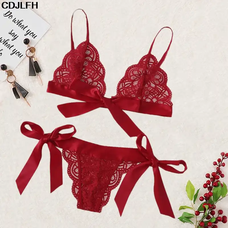 red bra and pant set