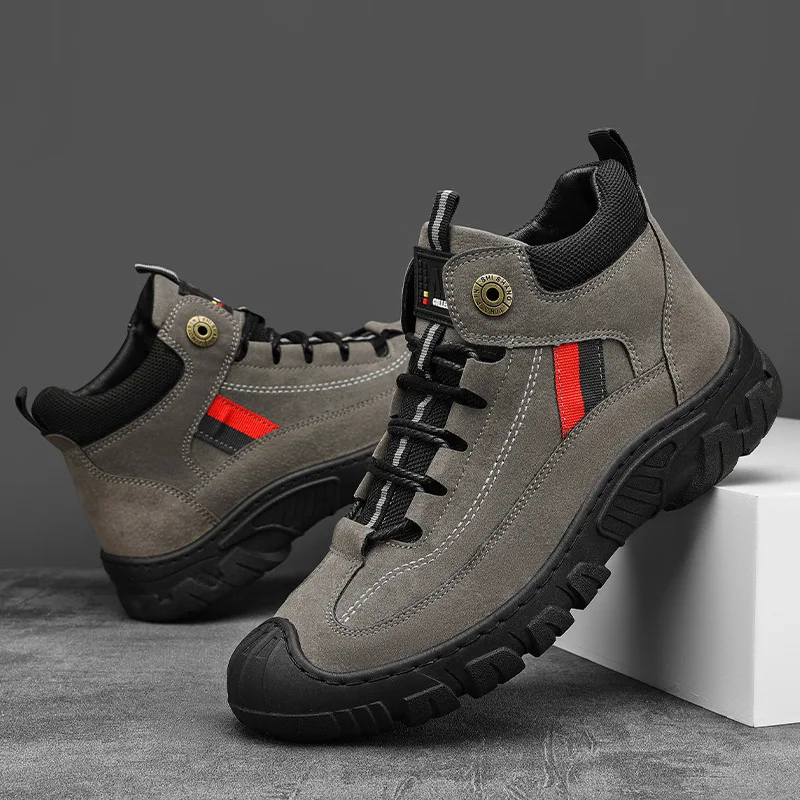 

Men Vulcanized Shoes Outdoor Hiking Shoes Male Shoes PU Men's Motorcycle Shoes Thick-soled Men Shoes Sapato Masculino Sneakers