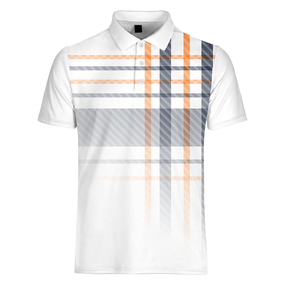 WAMNI модная мужская градиентная 3D Повседневная рубашка-поло Vitality Sport turn-вниз воротник Настольный теннис в полоску Мужская рубашка поло с коротким рукавом