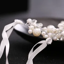 Корейская Свадебная лента для волос невесты украшение для головы с кристаллами украшения ручной работы белое свадебное платье аксессуары