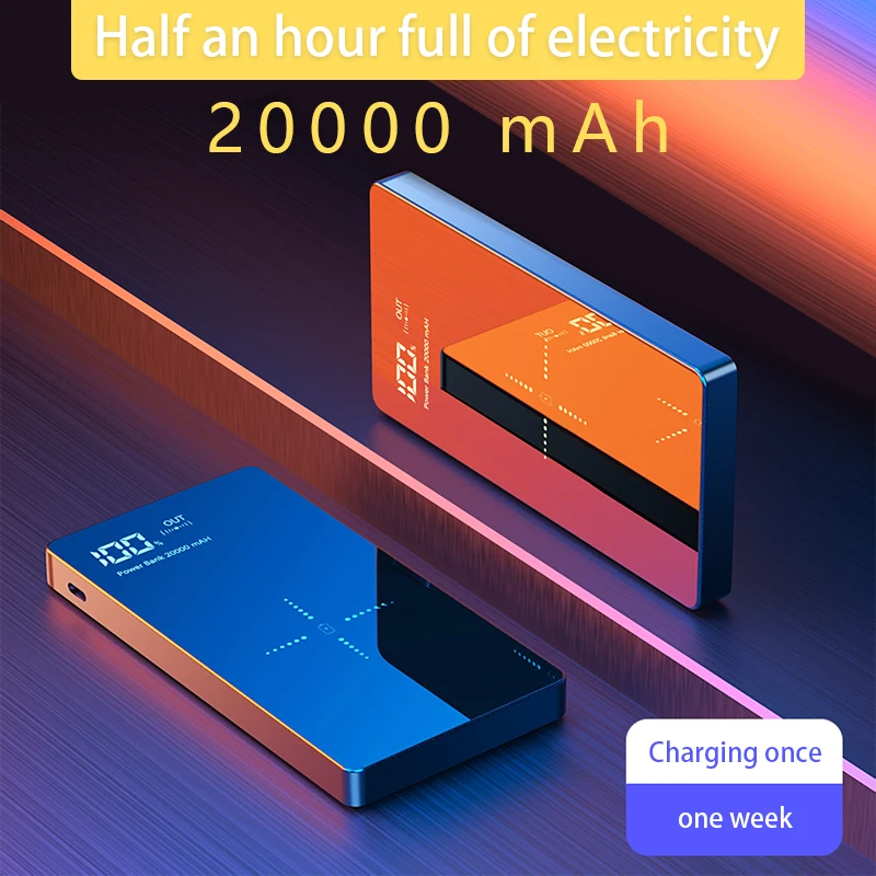 Цена Для Xiaomi Power Bank 20000 мАч портативное зарядное устройство двойной USB Mi внешний аккумулятор беспроводное зарядное устройство Power Bank для мобильны...