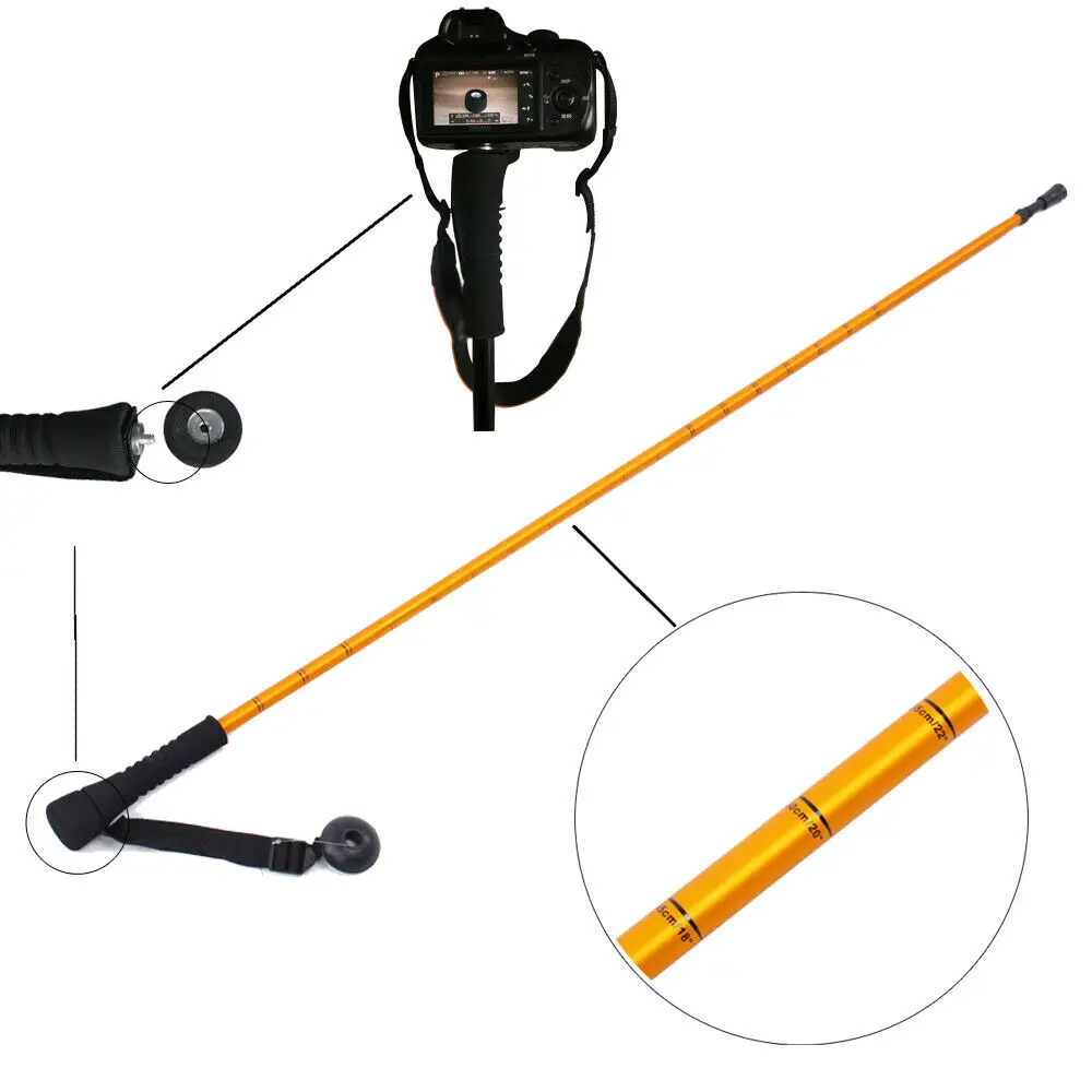 Fold-able Wading Staff Water Depth Safety Warning Coated Adjustable Stainless