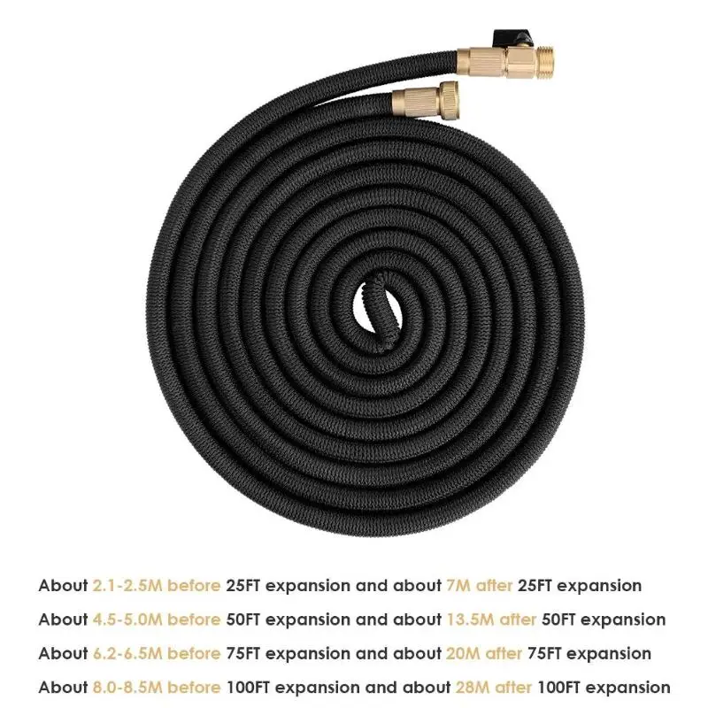Прочный 25FT-100FT садовый шланг расширяемый волшебный гибкий водяной шланг пластиковые шланги труба с распылителем для полива садовые поставки
