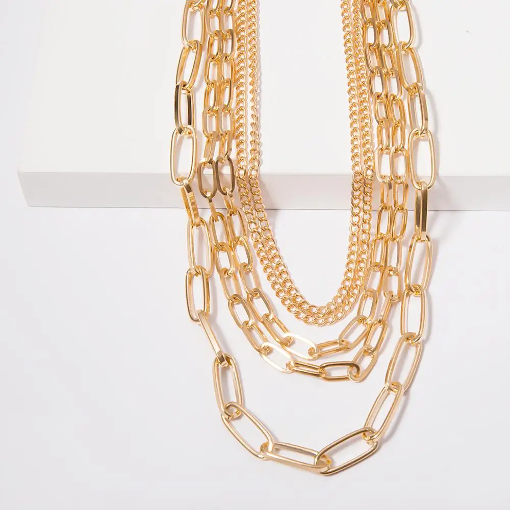 Octwine Dainty 3-Layer Silver Beaded Choker Necklace - Chunky Chain Punk Jewelry For Women - View #3