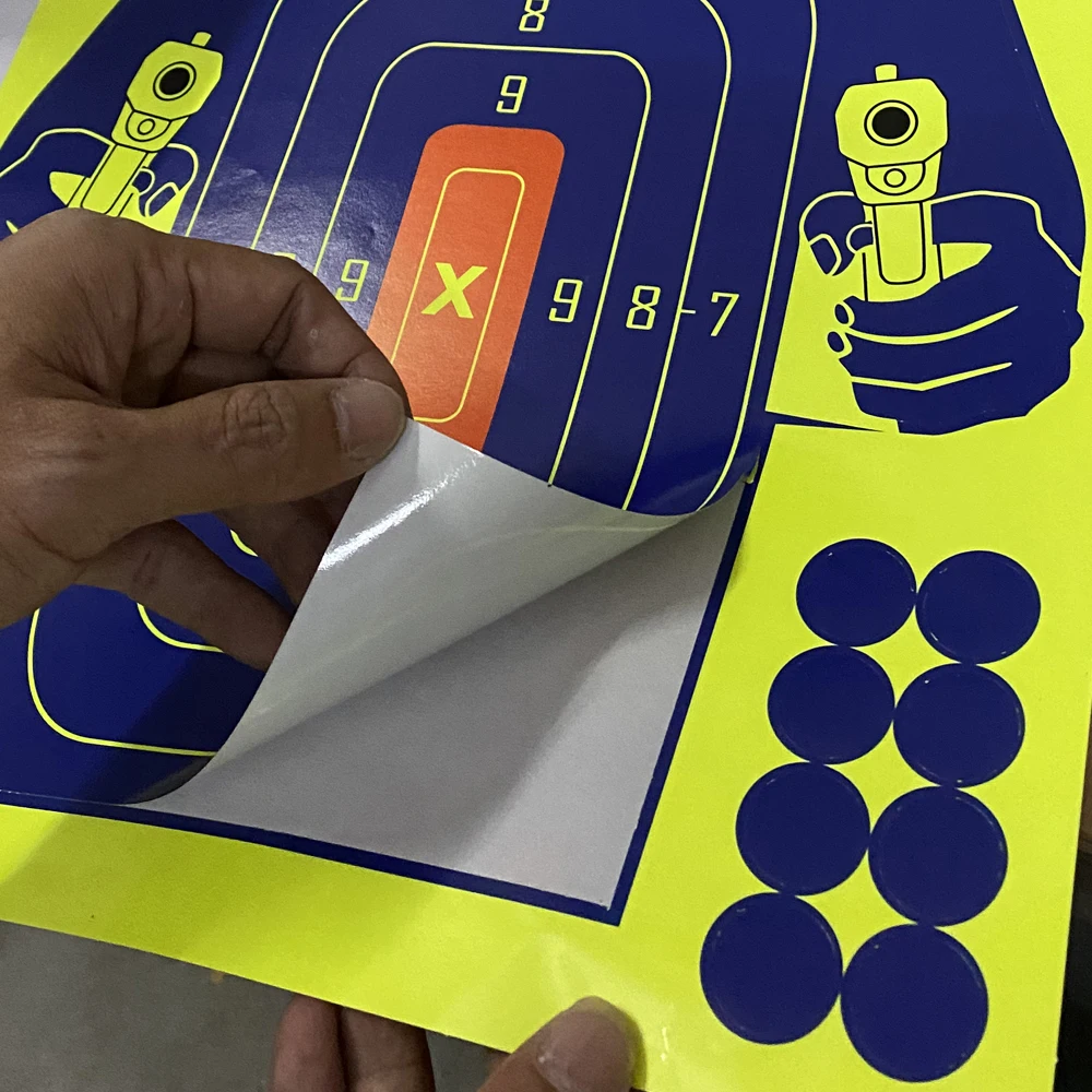 Shooting Targets Stickers Spinner Shooting Targets 10 Pcs 12*18 Inch Fresh Blue Silhouette Splatter & Reactive Blooming Target