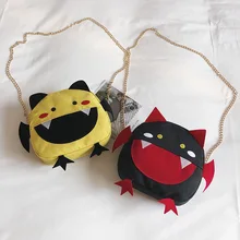 Сумка женская новая стильная модная Холщовая Сумка на одно плечо с рисунком маленького монстра для женщин милая Повседневная сумка на плечо с цепочкой