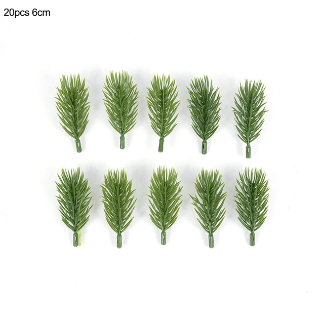 10/20pcs Artificial Pine Branches Needle Fake Plants Christmas Wreath Garland Decorations for Home Xmas Tree Ornament DIY Craft 20pcs 6cm