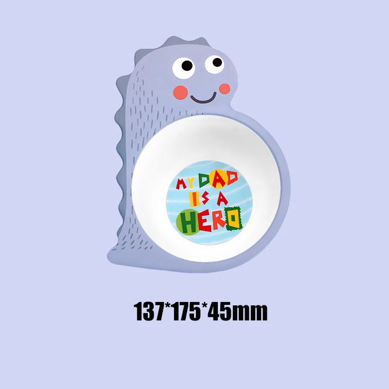 Bamboo Fiber Cartoon Toddler Plates - Fall-Proof Baby Feeding and Complementary Soup Bowls