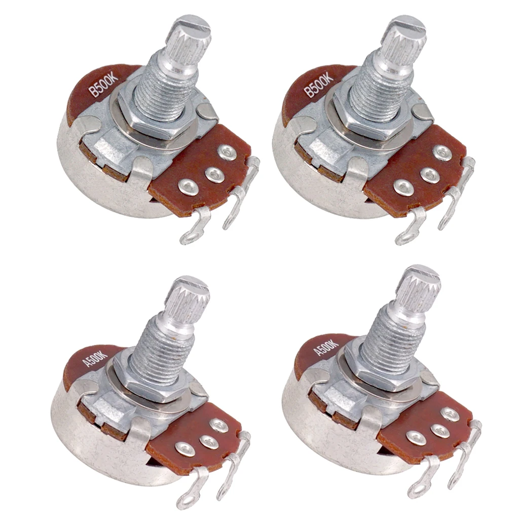 Guitar mini potentiometer pot set A500k B500K 24mm dia tone volume control