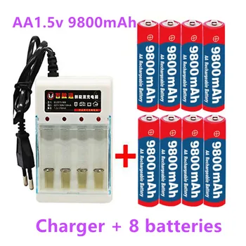 

4-16pcs New Tag AA battery 9800 mah rechargeable battery AA 1.5 V Rechargeable New Alcalinas drummey + Free Delivery