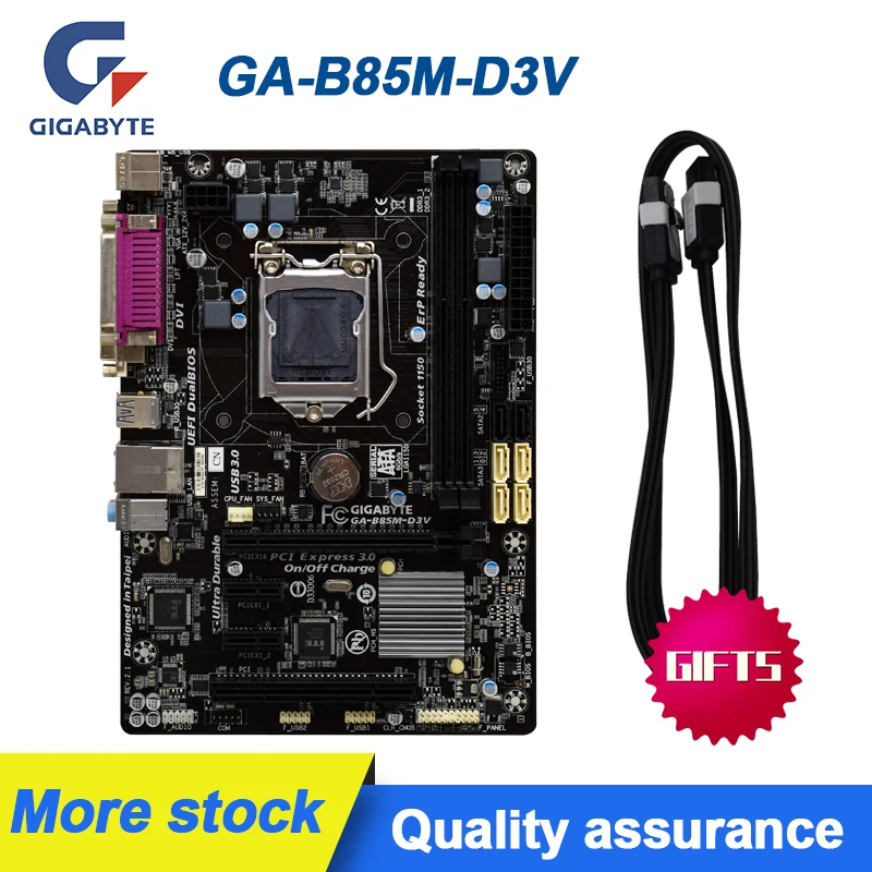GIGABYTE GA B85M D3V рабочего Материнская плата B85 разъем LGA 1150 i3 i5 i7 DDR3 16 ГБ Микро ATX UEFI BIOS