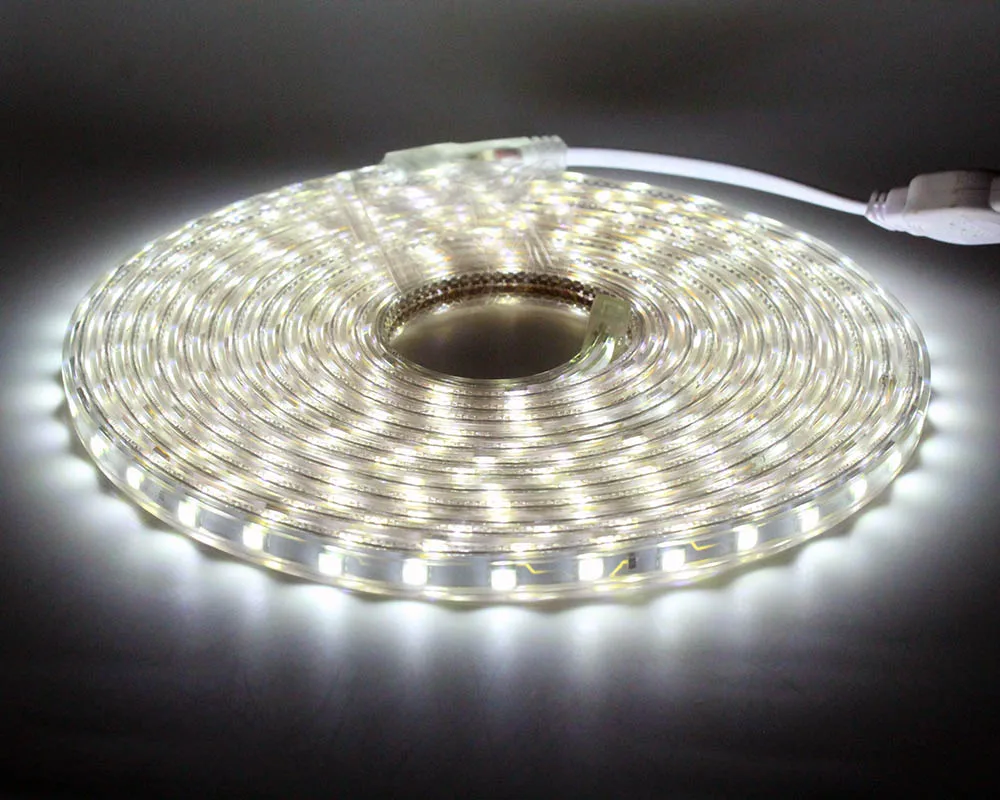 White Strip Lights LAIMAIK AC220V светодиодный светильник водонепроницаемый IP67 Светодиодный светильник 60 светодиодный s/m 5050SMD светодиодный светильник с регулируемой яркостью - Испускаемый цвет: White Strip Lights