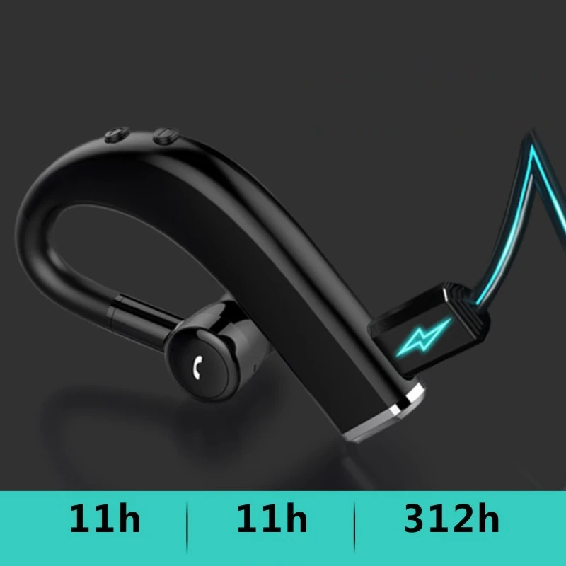 Wireless Bluetooth Earphones Stereo Headset Single Handsfree with Microphone Business Bluetooth Headphones