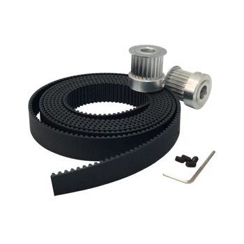 

2pcs 20 Teeth 3M Timing Pulley 16mm Bore 6mm 6.35mm 8mm & 2Meters 3M Polyurethane with Steel Core Timing Belt Width 15mm