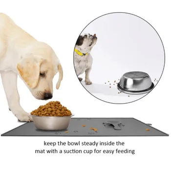 

Pet Feeding Mat Dog Non Slip Pet Food Bowel Premium Silicone Mat for Cat Dogs with Suction Cups hot