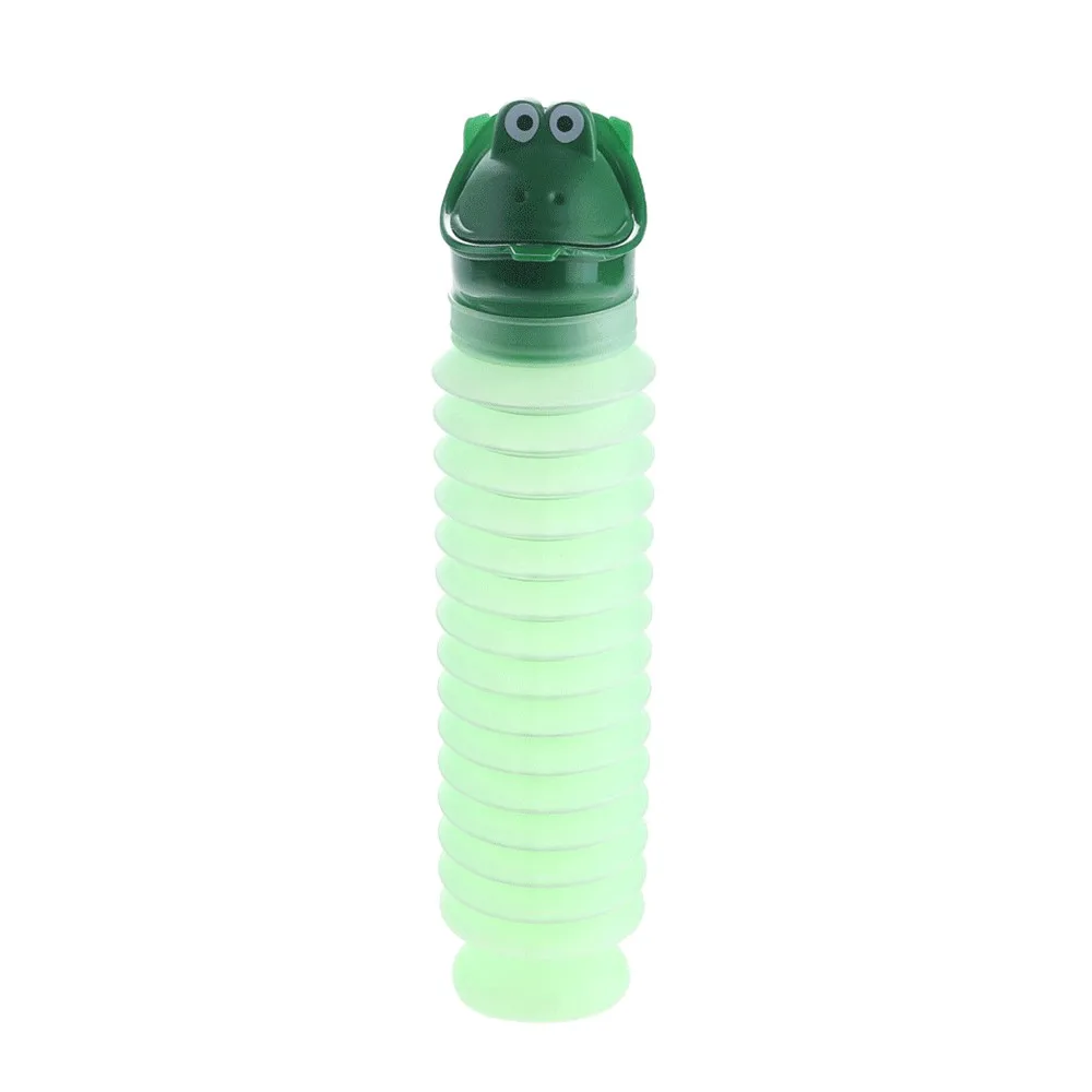green frog 600ml Портативный Писсуар для путешествий, для детей, для автомобиля, туалет, автомобильный горшок, писсуар для кемпинга, высокоемкие писсуары, милые детские писсуары для девочек и мальчиков, 1 шт - Цвет: green frog 600ml