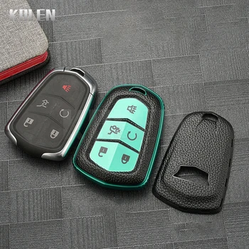 TPU Leather Type Car Key Case Cover For Cadillac ESV Escalade CTS XTS SRX ATS CT5 XT5 XT6 CT6 Protector Shell Fob Accessories - TPU Leather Type Car Key Case Cover For Cadillac ESV Escalade CTS XTS SRX ATS