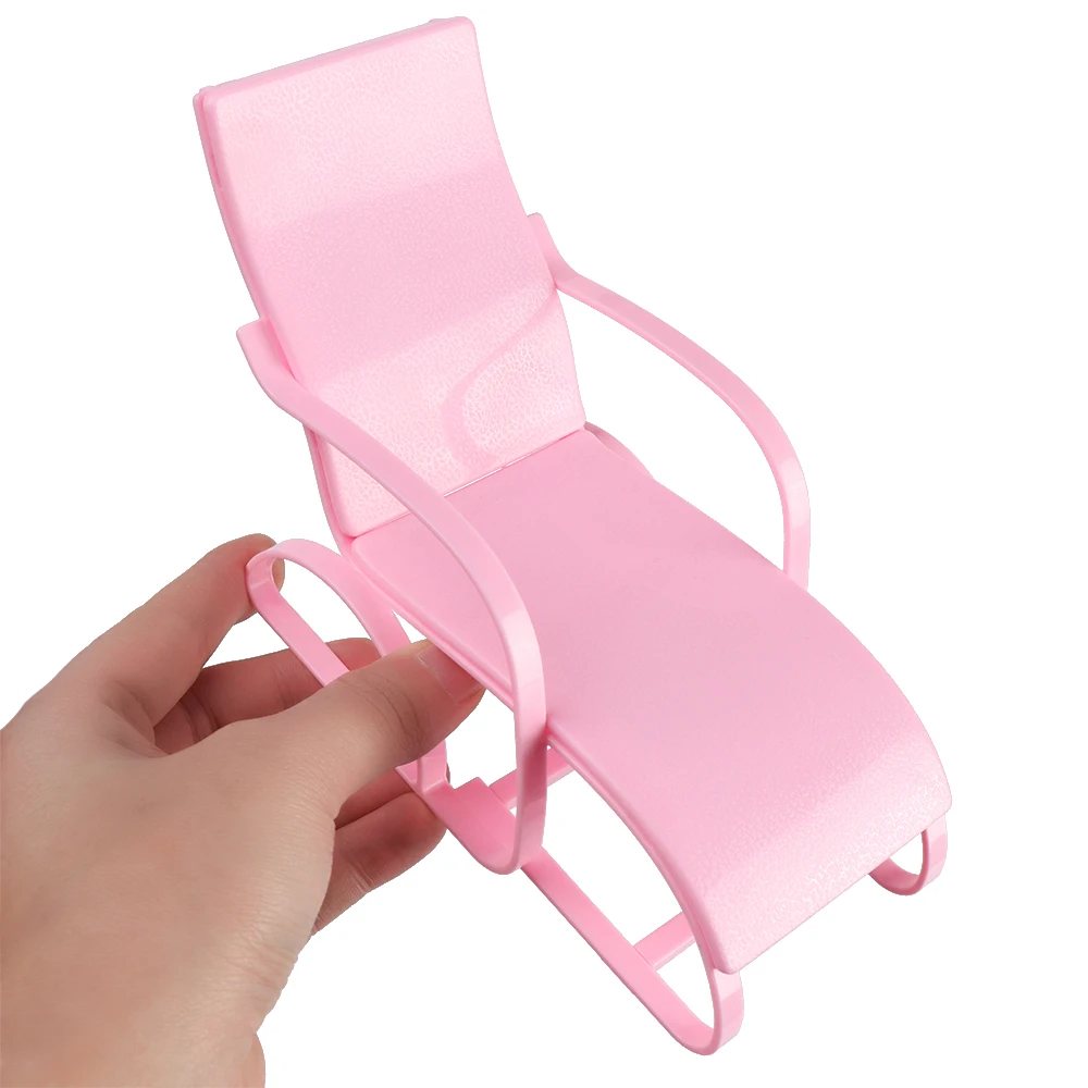 Mini 1:6 Scale Playing House Garden Bench Doll Beach Chair Foldable Deckchair Dollhouse Furniture Toy Accessories Gifts 2