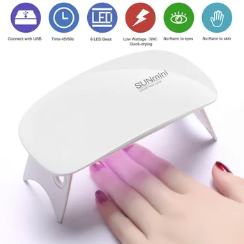 

6 w UV/LED Lamp Mini Portable Nail Dryer USB Cable for the Gift Domestic Use Nail Polish Gel Dryer USB lamp Manicure Phototherap