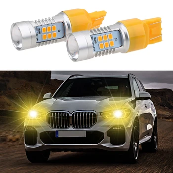 

2pcs Car DRL Tail Brake Light T20 7440 W21W 7443 W21/5W White Red Yellow LED Bulb 21SMD 2835 Auto Signal Lights Car Accessories