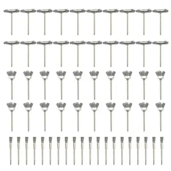 

60X 3mm Steel Cleaning Wire Brushes Wheel Cup Brush Polishing Attachment Kit for Dremel Rotary Tool