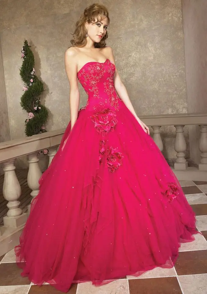 same as picture Дебютантное платье vestido de noiva милое платье цвета фуксии с цветами из бисера длинное бальное платье для выпускного вечера платья для матери невесты - Цвет: same as picture