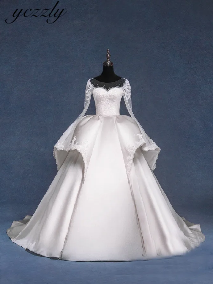 peplum wedding dress plus size