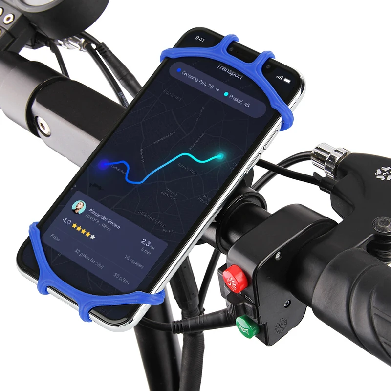 Creative Silicone Bicycle Phone Holder Motorcycle Shopping Car Bike Stroller Handle Handlebar 360° Rotating Adjustable Balance|Phone Holders & Stands| - AliExpress