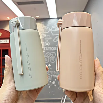 

Japan Simple Solid Color Stainless Steel Thermoses with Rope 230ml Sealed Leakproof Outdoor Car Portable Insulated Coffee Bottle