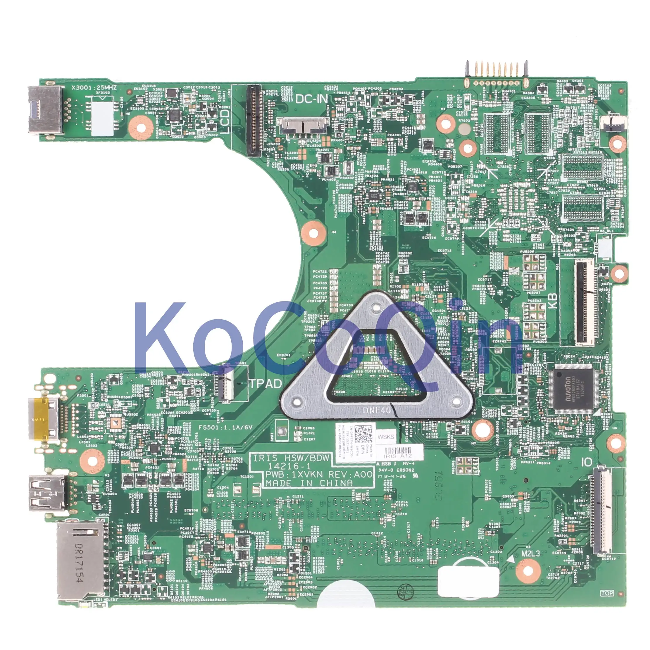KoCoQin Laptop motherboard For DELL Inspiron 3458 3558 Core SR27G Mainboard CN-0PFT7H 0PFT7H 14216-