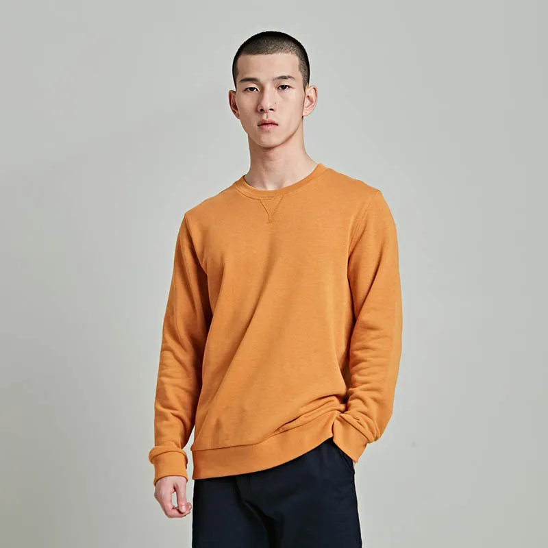 5 цветов Xiaomi Mijia MITOWNLIFE классический свитер с круглым вырезом из чесаного хлопка мягкий освежающий легко брать - Цвет: Orange XL