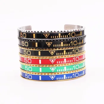 

JARAVVI High Quality Speedometer Bezel Inspired 316L Stainless Steel Bangle Bracelet Men Jewelry Gift