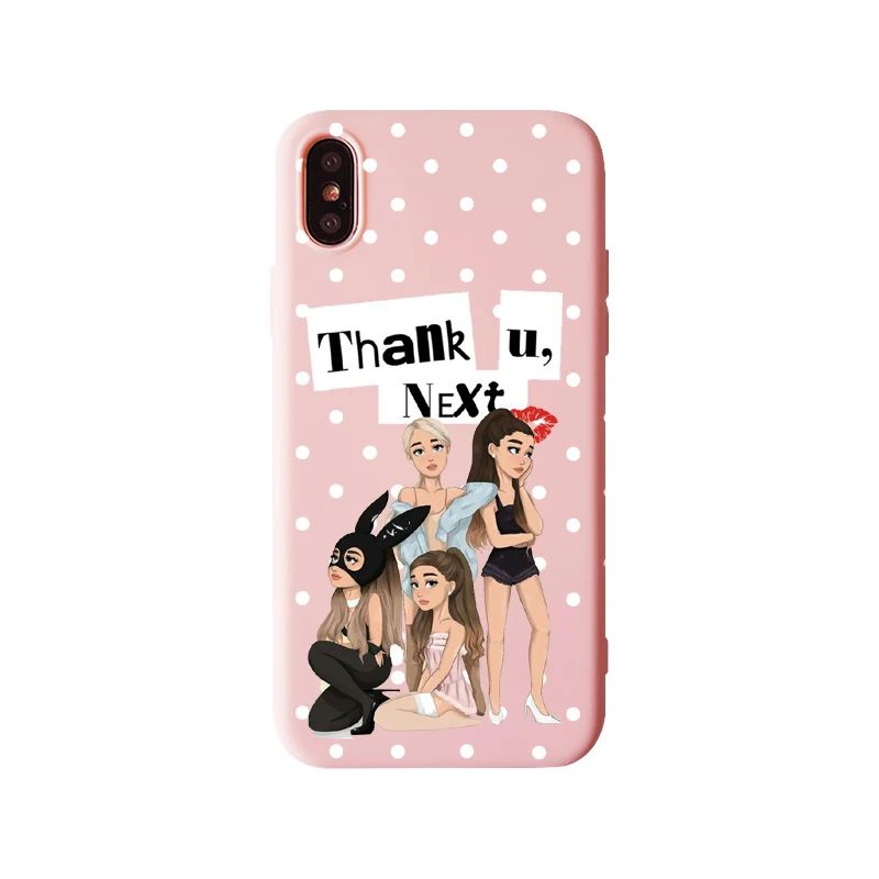 TPU Ariana Grande God-женский розовый чехол для телефона iPhone XR XS Max 8 7 6s 6 Plus God-женский черный мягкий силиконовый розовый чехол - Цвет: TPU