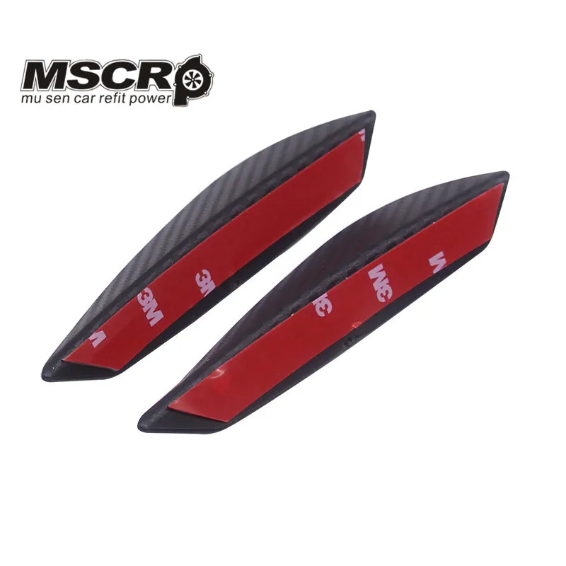 Universal Fit Front Bumper Lip Splitter Fins Body Spoiler Canard Valence Chin Carbon fiber look 4pcs/set