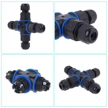 IP68 4 PIN led промышленные электрические Безвинтовые водонепроницаемый разъем 4Pin Кабель Т прямой формы Наружное освещение разъемы