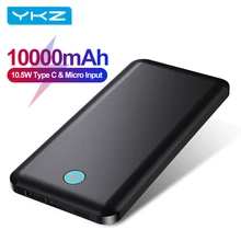YKZ 10000mah Power Bank Portable USB Type C Mini Powerbank Fast Charge Mobile Phone Charger Micro USB External Battery Travel C