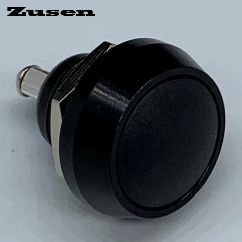 Черный Zusen 12 мм(ZS12B-10/CA) цвета шляпа черный глинозема 1NO купольная головка Мгновенный Микро Переключатель кнопочный переключатель - Цвет: Черный