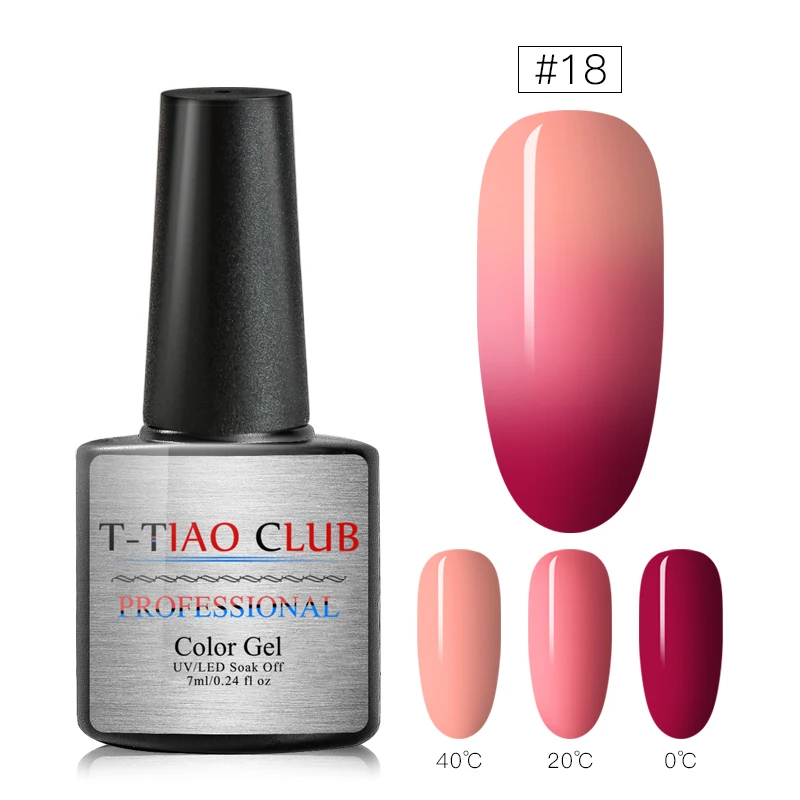 T-TIAO CLUB Thermal Glitter Gel Nail Polish Holographic Temperature Color-changing Varnish Semi Permanent Nail Art Gel Lacquer - Цвет: H588