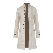 Мужской однотонный костюм тонкий синий однобортный Длинный блейзер со стоячим воротником винтажные куртки размера плюс Готический Блейзер masculino