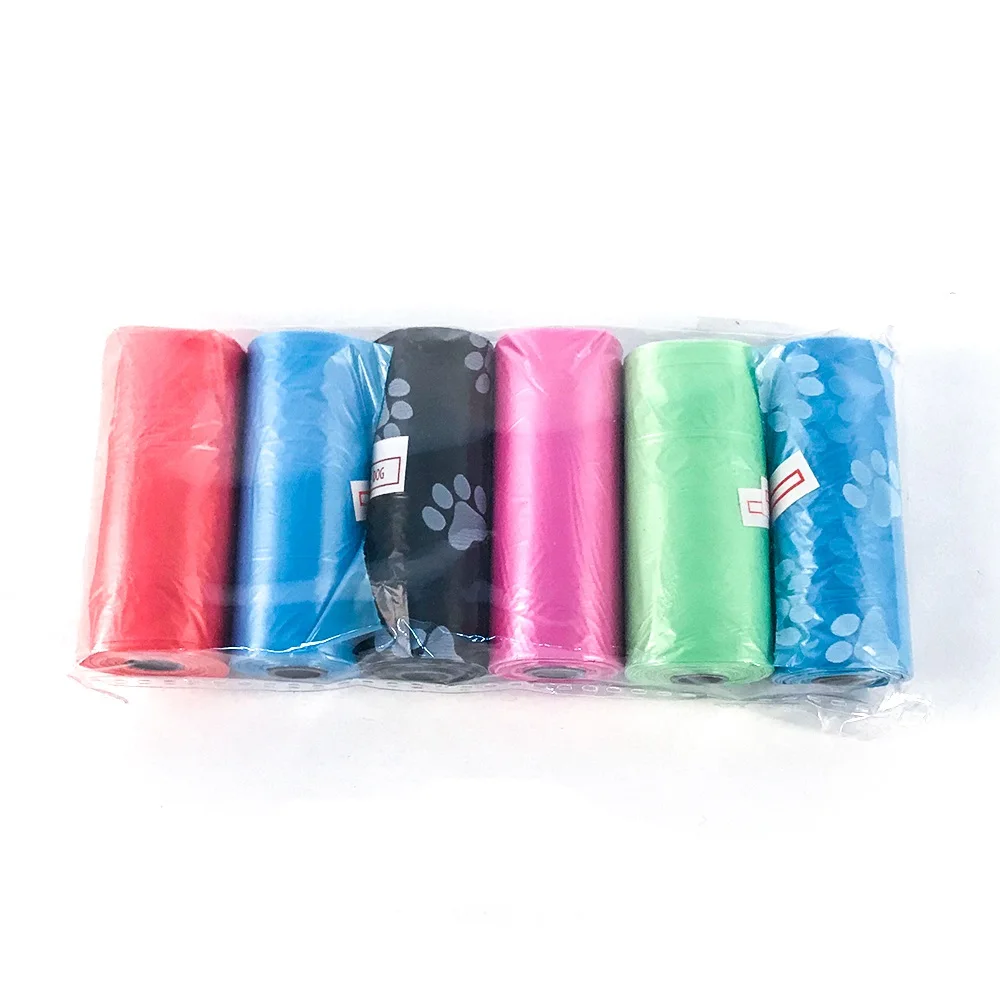 60 rolls Совок для сбора экскрементов для питомцев собак Сумка Портативный мешки для мусора кошка корма домашних животных Палочки собака Pooper Scooper Pooper сумка Аксессуары для собак - Цвет: 60 rolls